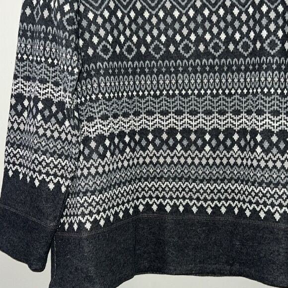 T by Talbots Fair Isle Nordic Knit Mock Neck Side Zip Sweater Womens Size MP - Picture 5 of 11